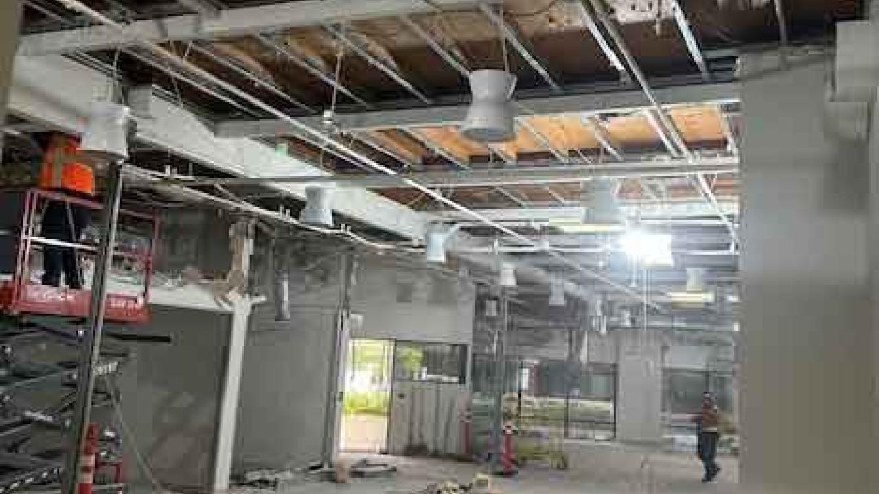 Image of construction inside a building.